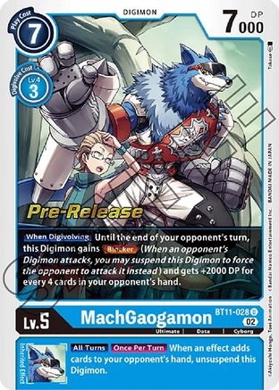 MachGaogamon (BT11-028) - Dimensional Phase Pre-Release Cards Foil