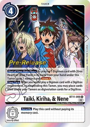 Taiki, Kiriha, & Nene (BT11-095) - Dimensional Phase Pre-Release Cards Foil