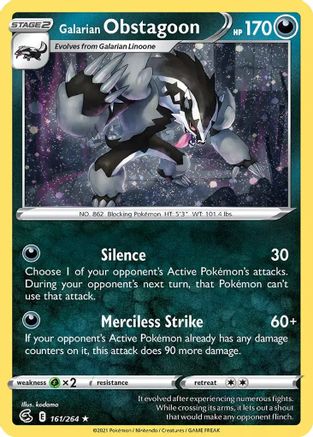 Galarian Obstagoon (Cosmos Holo) 161 - Holofoil