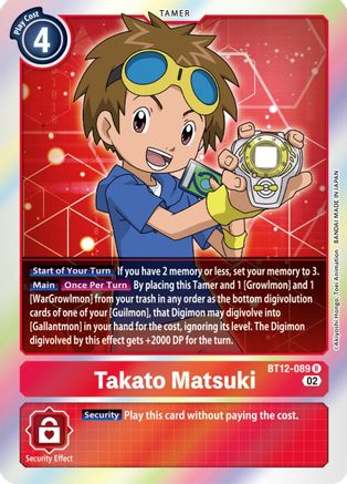 Takato Matsuki (BT12-089) - Across Time Foil