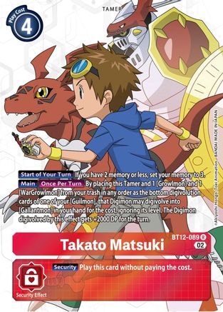 Takato Matsuki (Alternate Art) (BT12-089) - Across Time Foil