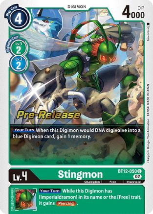 Stingmon (BT12-050) - Across Time Pre-Release Cards Foil