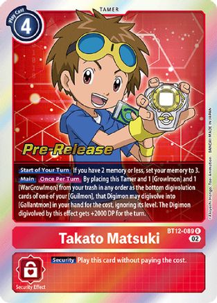 Takato Matsuki (BT12-089) - Across Time Pre-Release Cards Foil