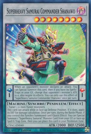 Superheavy Samurai Commander Shanawo (CYAC-EN040) - Cyberstorm Access 1st Edition