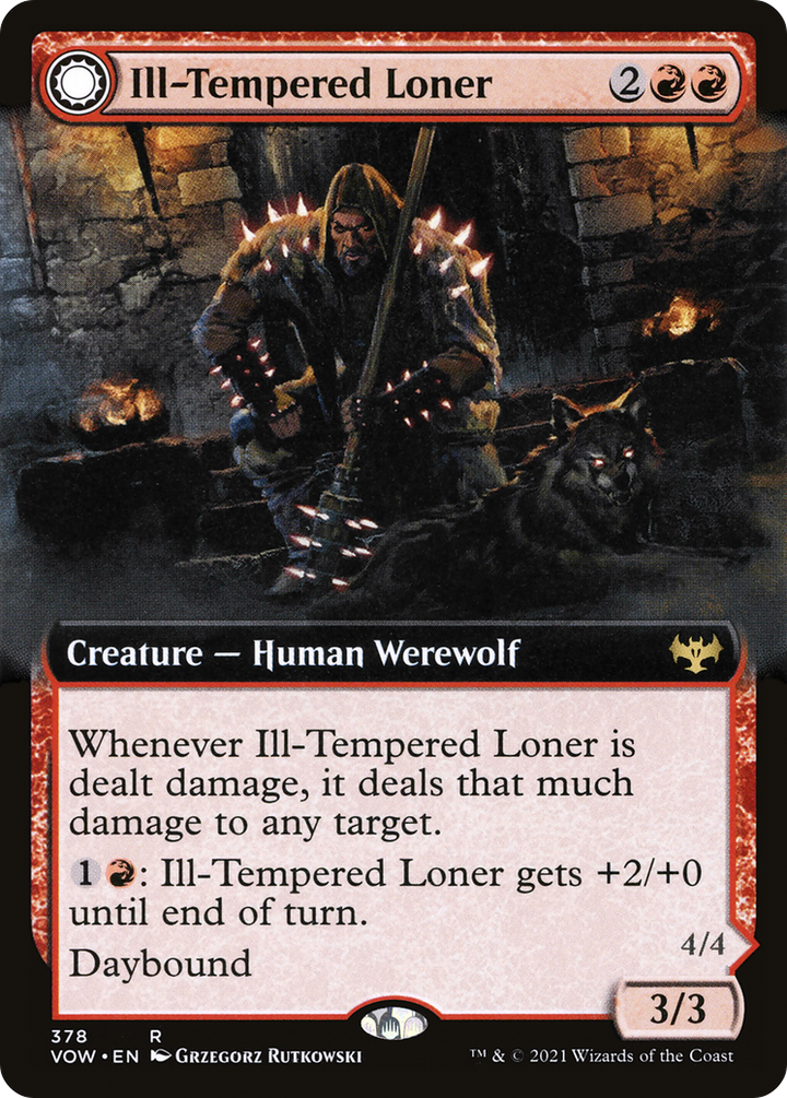 Ill-Tempered Loner // Howlpack Avenger (VOW-378) - : (Extended Art, Double Faced Transform)