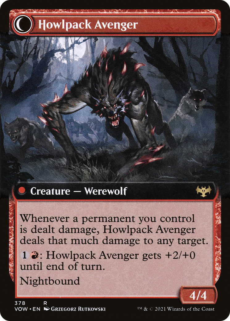 Ill-Tempered Loner // Howlpack Avenger (VOW-378) - : (Extended Art, Double Faced Transform)