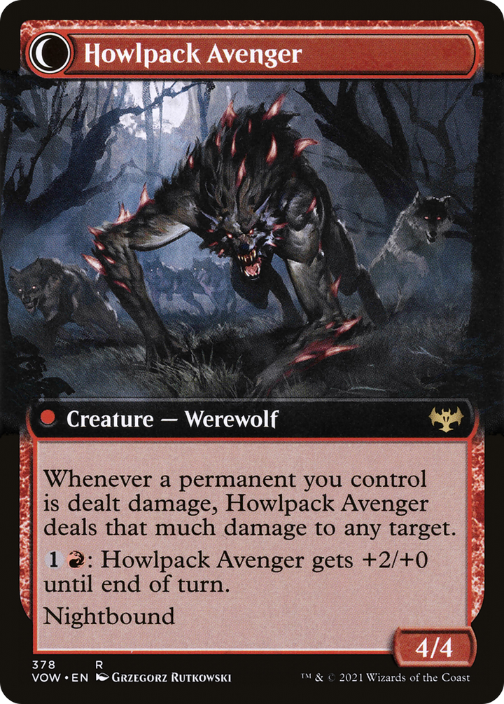 Ill-Tempered Loner // Howlpack Avenger (VOW-378) - : (Extended Art, Double Faced Transform)