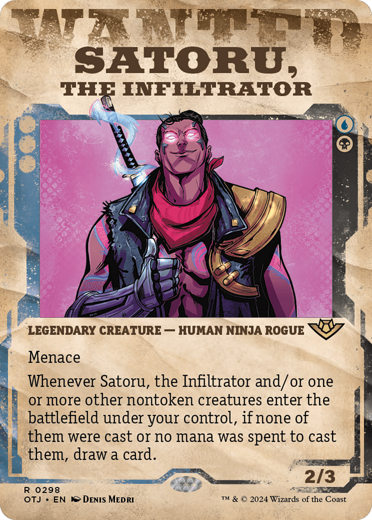 Satoru, the Infiltrator (OTJ-298) - : (Showcase) (Borderless) Foil