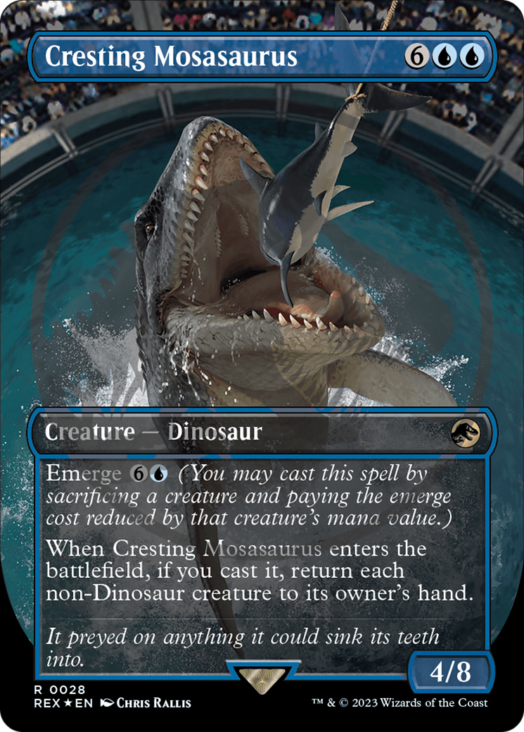 Cresting Mosasaurus (REX-028) -  (Borderless) Foil