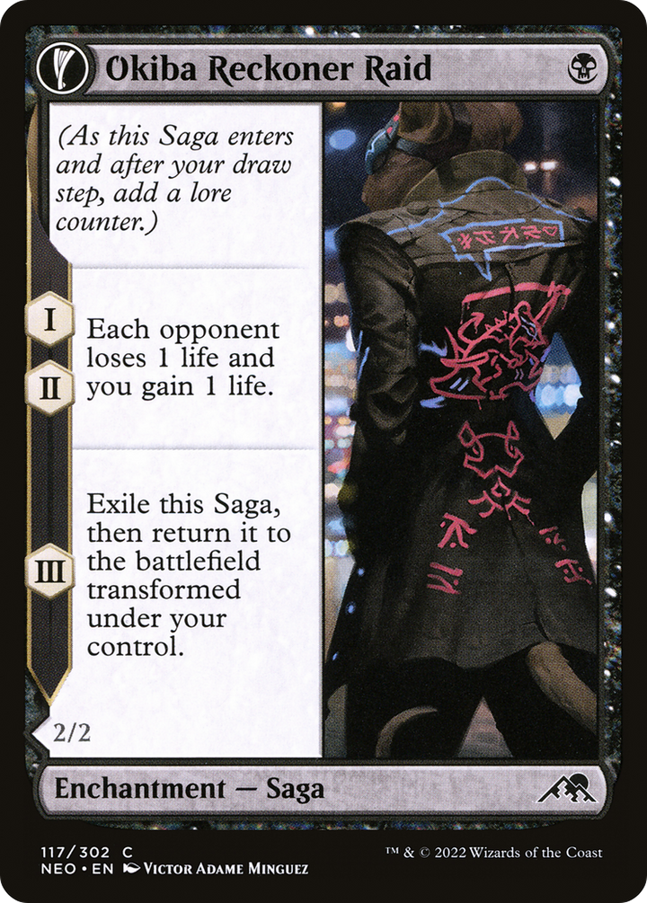 Okiba Reckoner Raid // Nezumi Road Captain (NEO-117) - : (fandfc, enchantment) Foil