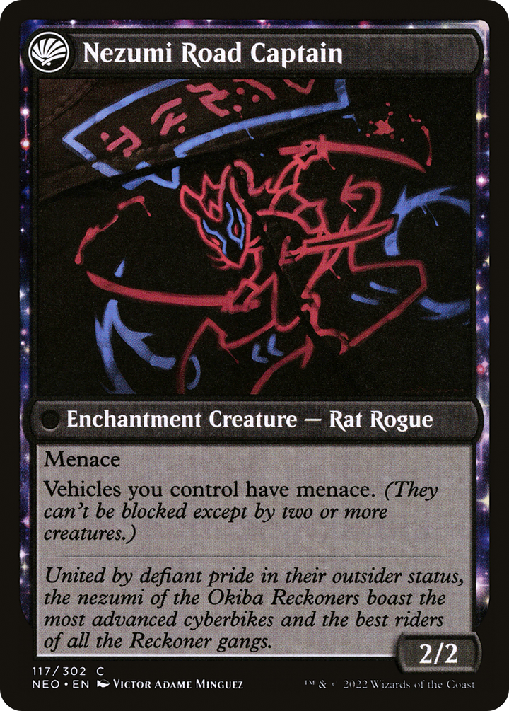 Okiba Reckoner Raid // Nezumi Road Captain (NEO-117) - : (fandfc, enchantment) Foil