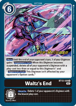 Waltz's End (BT13-108) - Versus Royal Knights Pre-Release Cards Foil