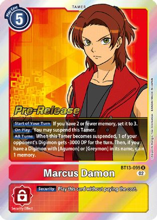 Marcus Damon (BT13-095) - Versus Royal Knights Pre-Release Cards Foil