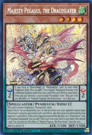 Majesty Pegasus, the Dracoslayer (MP23-EN173) - 25th Anniversary Tin: Dueling Heroes Mega Pack 1st Edition