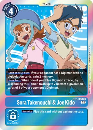 Sora Takenouchi & Joe Kido (Resurgence Booster Reprint) (BT5-088) - Resurgence Booster Foil