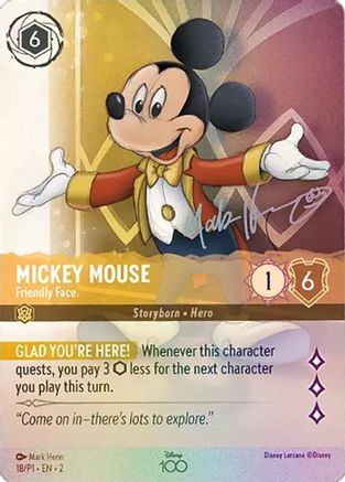 Mickey Mouse - Friendly Face (Alternate Art) (18) - Disney100 Promos Holofoil