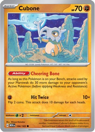 Cubone 104 - Reverse Holofoil