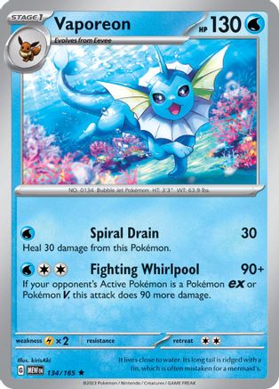 Vaporeon 134 - Reverse Holofoil