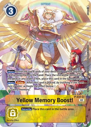 Yellow Memory Boost! - P-037 (Digimon Adventure Box 2) (P-037) - Digimon Promotion Cards Foil