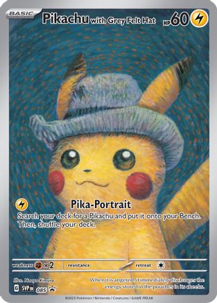 Pikachu with Grey Felt Hat 85 -