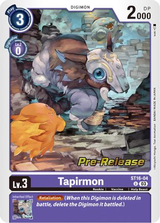 Tapirmon (ST16-04) - Starter Deck 16: Wolf of Friendship Pre-Release Cards Foil