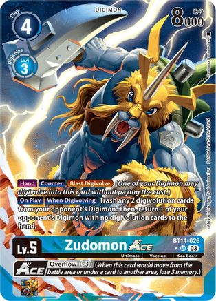 Zudomon ACE (English Exclusive Alternate Art) (BT14-026) - Blast Ace Foil