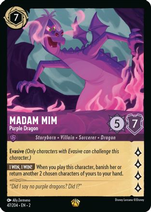 Madam Mim - Purple Dragon (47/204) - Rise of the Floodborn Cold Foil