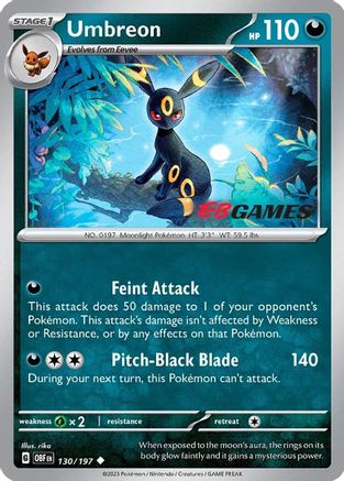 Umbreon - 130/197 (EBGames Exclusive) 130 - Reverse Holofoil