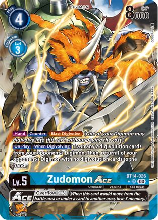 Zudomon ACE (Alternate Art) (BT14-026) - Blast Ace Foil