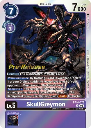 SkullGreymon (BT14-076) - Blast Ace Pre-Release Cards Foil