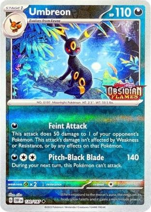 Umbreon (Obsidian Flames Stamped) 130 - Reverse Holofoil