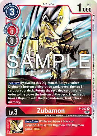 Zubamon - P-097 (Limited Card Pack Ver.2) (P-097) - Digimon Promotion Cards Foil