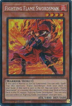 Fighting Flame Swordsman (CR) (MZMI-EN001) - Maze of Millennia 1st Edition