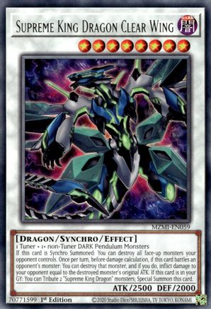 Supreme King Dragon Clear Wing (MZMI-EN059) - Maze of Millennia 1st Edition