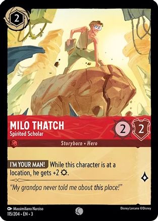 Milo Thatch - Spirited Scholar (115/204) - Into the Inklands Cold Foil