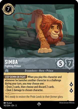 Simba - Fighting Prince (192/204) - Into the Inklands Cold Foil