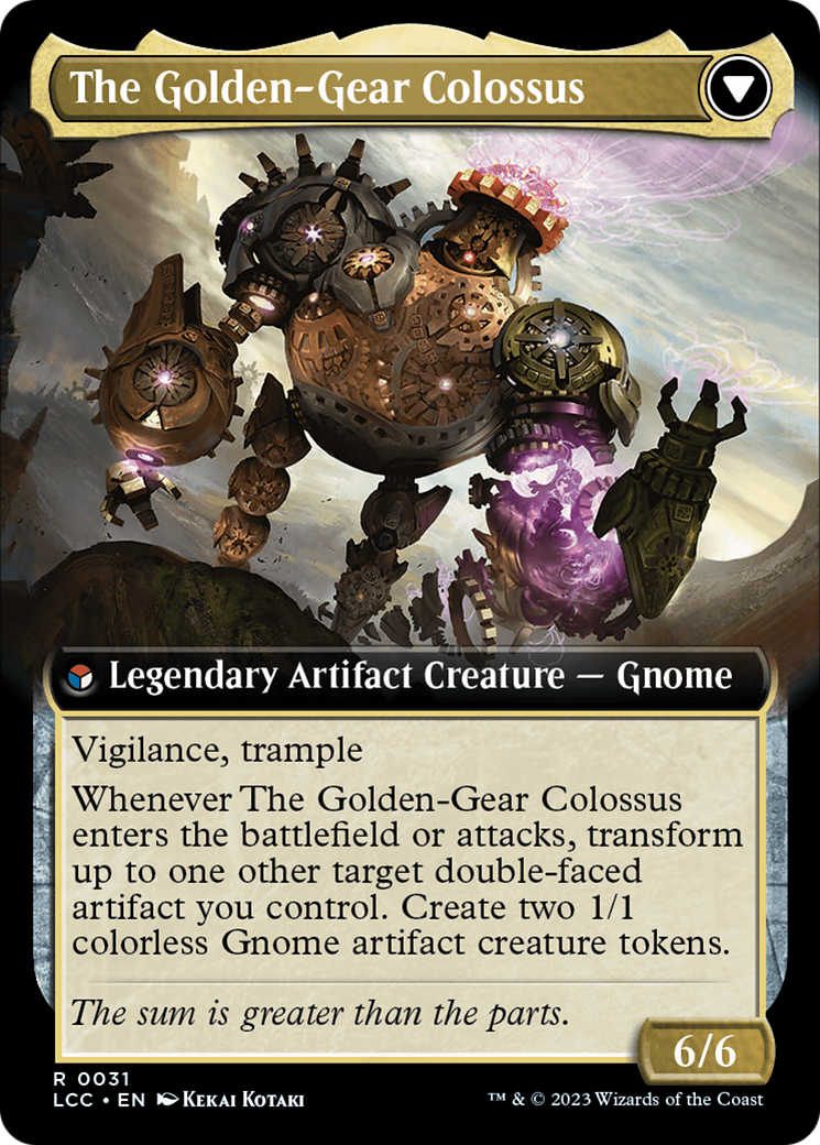 Tetzin, Gnome Champion // The Golden-Gear Colossus (LCC-031) - : (Extended Art) Foil