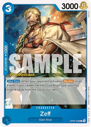 Zeff (OP06-048) - Wings of the Captain Pre-Release Cards