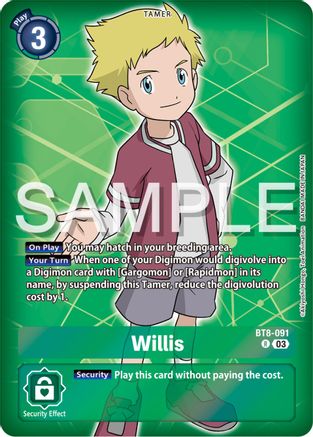 Willis (Reprint) (BT8-091) - Starter Deck 17: Double Typhoon Advanced Deck Set Foil