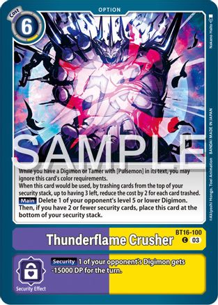 Thunderflame Crusher (BT16-100) - Beginning Observer