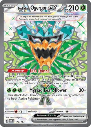 Teal Mask Ogerpon ex - 190/167 190 - Holofoil