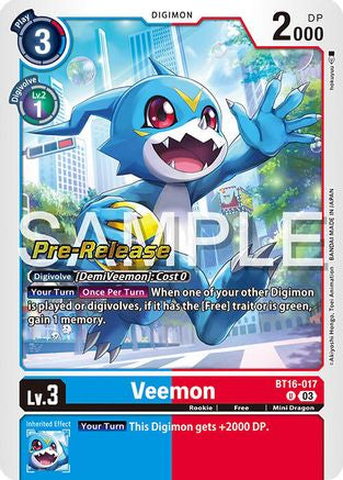 Veemon (BT16-017) - Beginning Observer Pre-Release Cards Foil