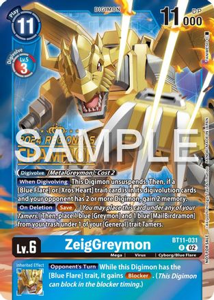 ZeigGreymon (2024 Regionals Champion) (BT11-031) - Dimensional Phase Foil