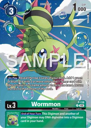 Wormmon - P-118 (Digimon Adventure 02: The Beginning Set) (P-118) - Digimon Promotion Cards Foil