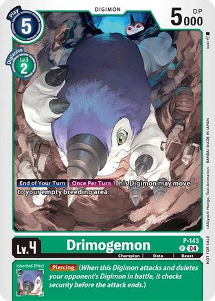 Drimogemon - P-143 (Store Tournament 2024 Jul. - Sep. Participation Pack) (P-143) - Digimon Promotion Cards