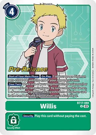 Willis (BT17-088) - Secret Crisis Pre-Release Cards Foil