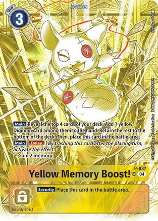 Yellow Memory Boost! (Starter Deck 19 Exclusive) (P-037) - Digimon Promotion Cards