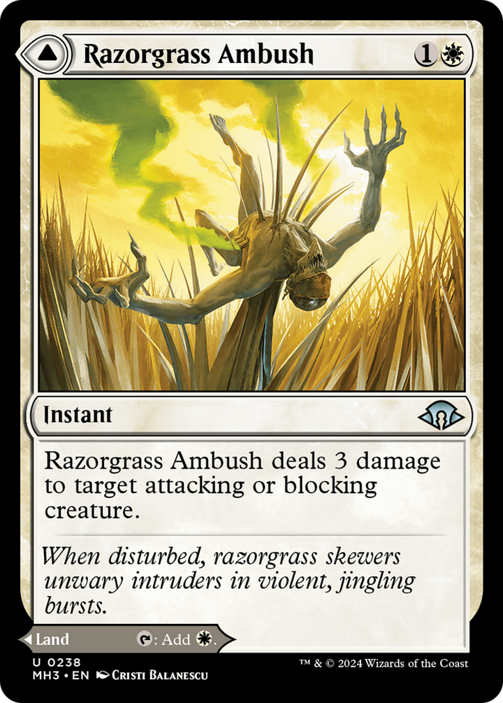 Razorgrass Ambush // Razorgrass Field (MH3-238) -  Foil