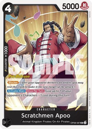 Scratchmen Apoo (OP08-087) - Two Legends Pre-Release Cards