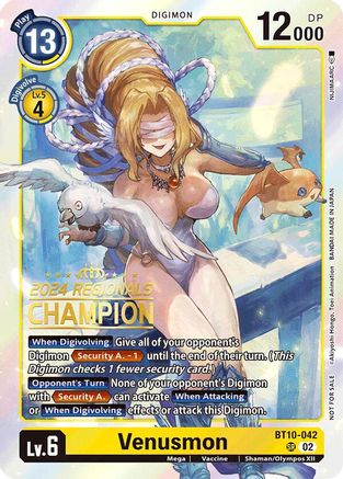 Venusmon (2024 Regionals Champion) (BT10-042) - Xros Encounter Foil